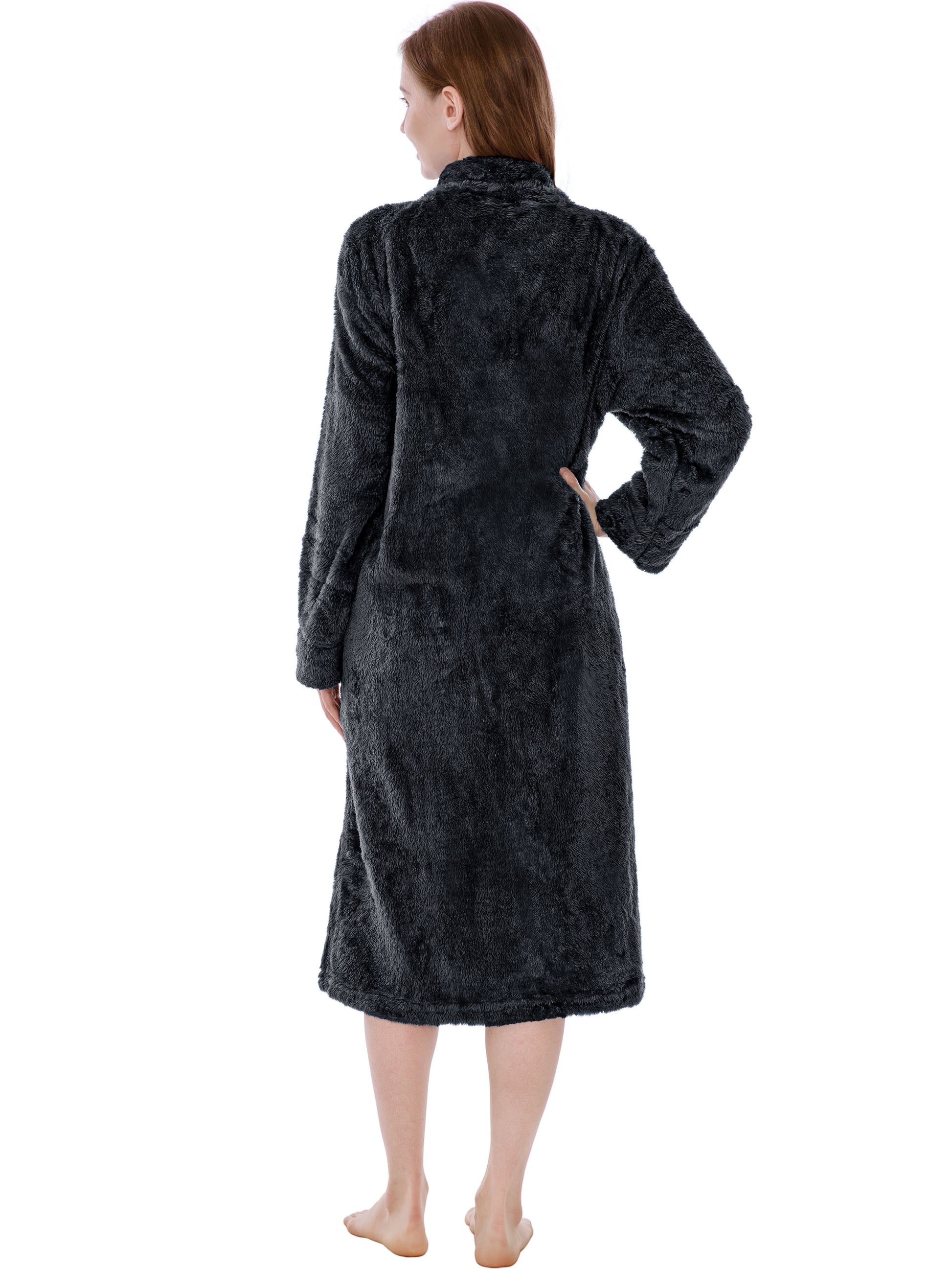 Women's Sherpa Housecoat Zipper Robe
