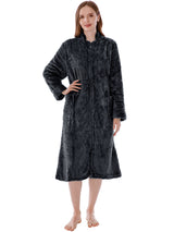 Women's Sherpa Housecoat Zipper Robe
