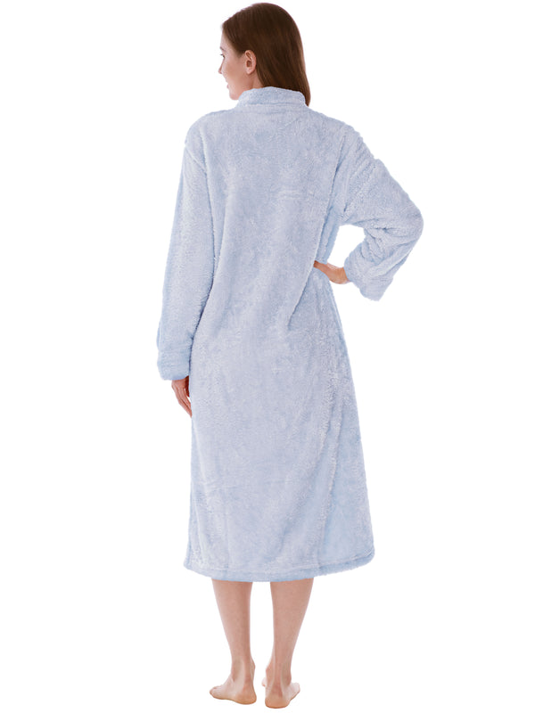 Women's Sherpa Housecoat Zipper Robe