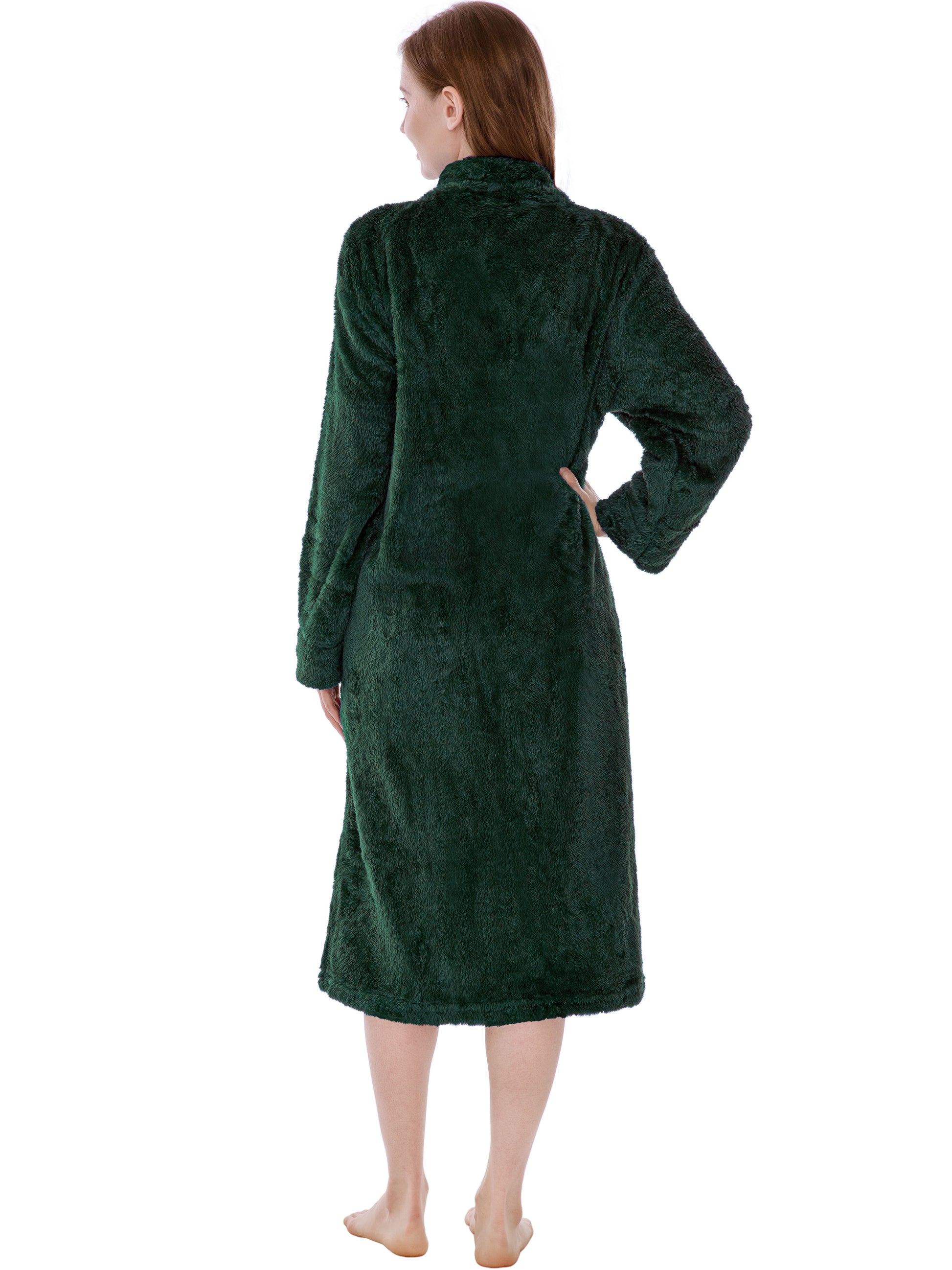 Women's Sherpa Housecoat Zipper Robe