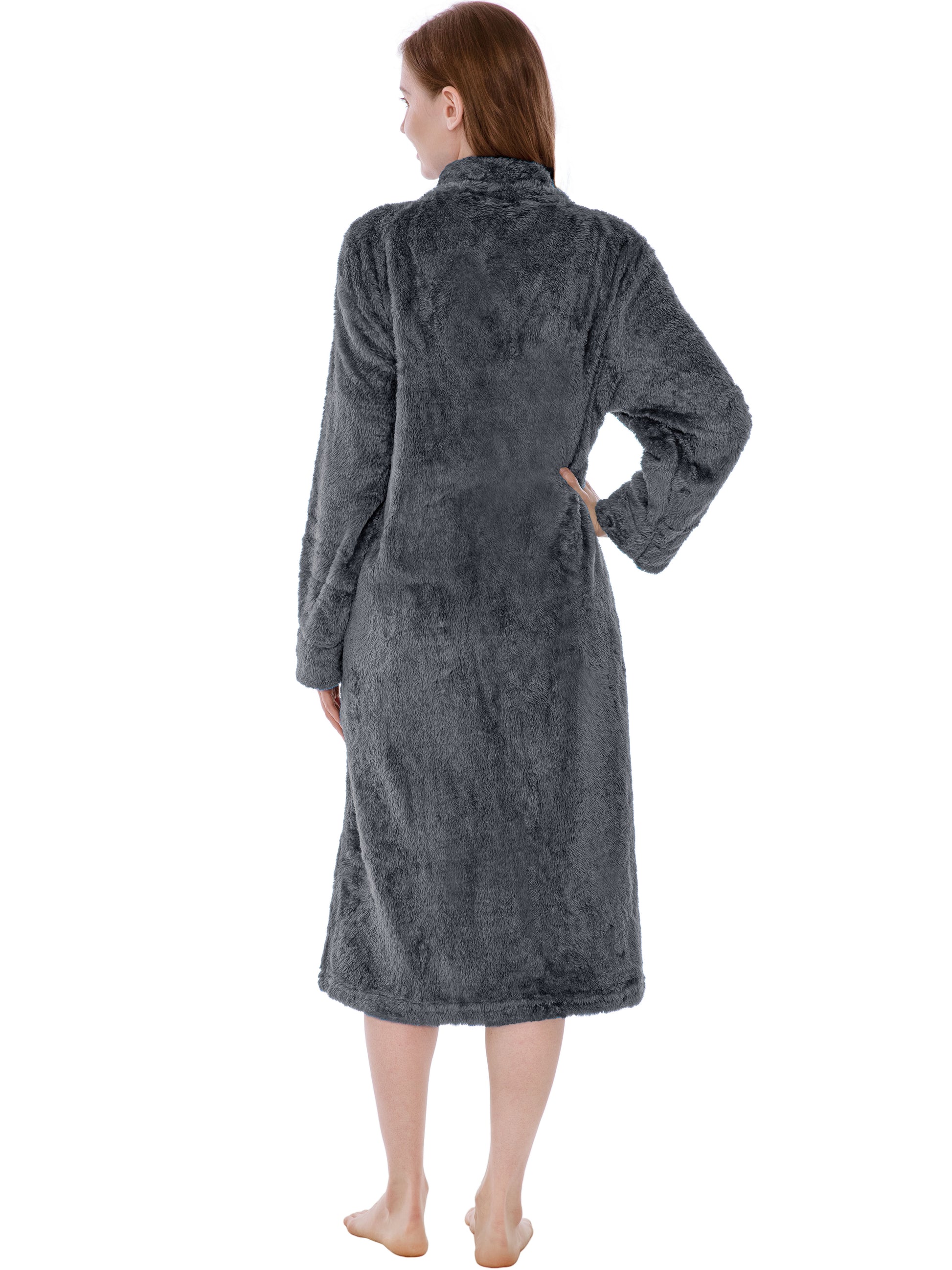 Women's Sherpa Housecoat Zipper Robe