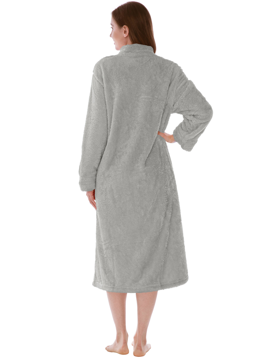 Women's Sherpa Housecoat Zipper Robe