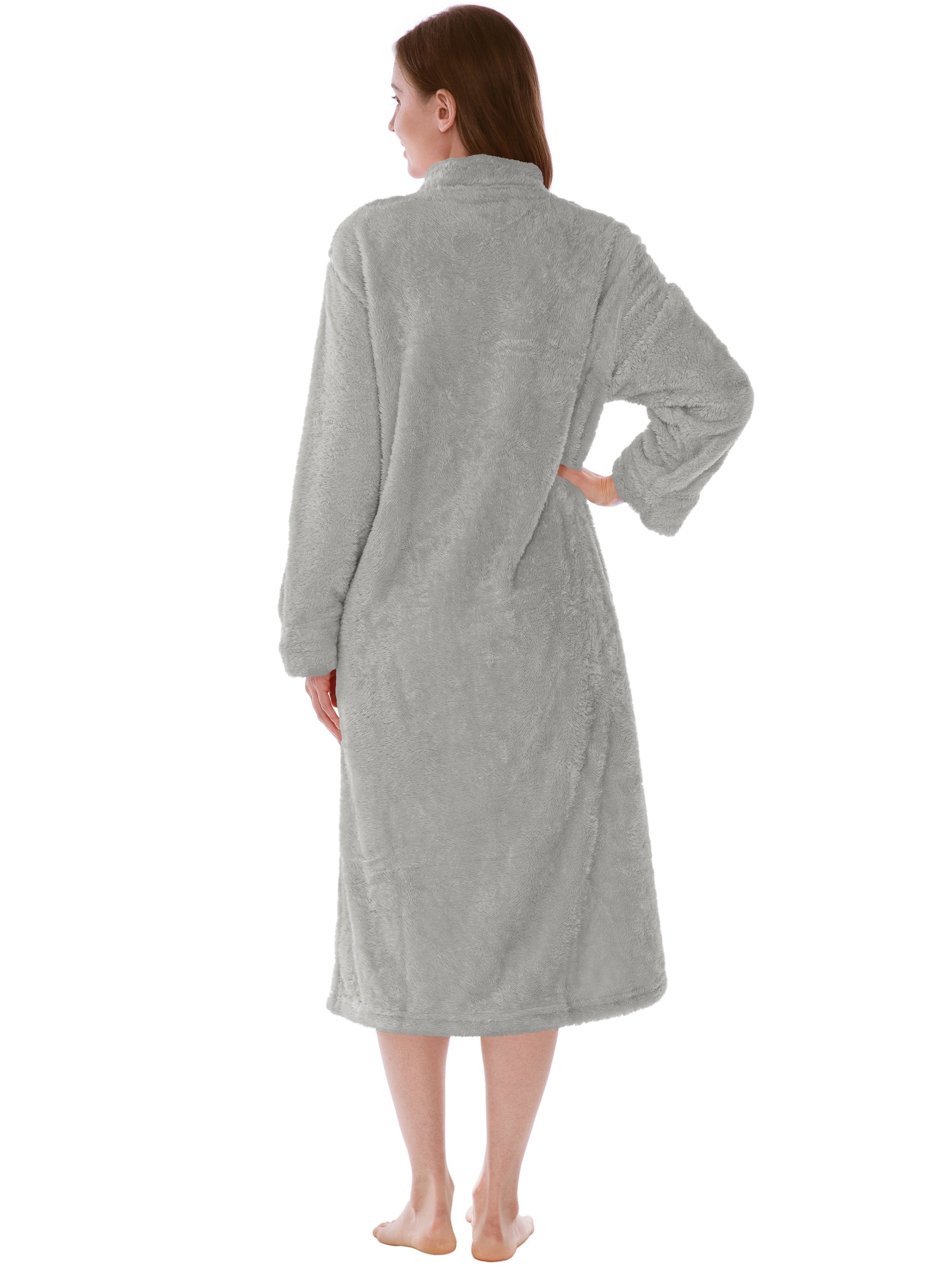 Women's Sherpa Housecoat Zipper Robe