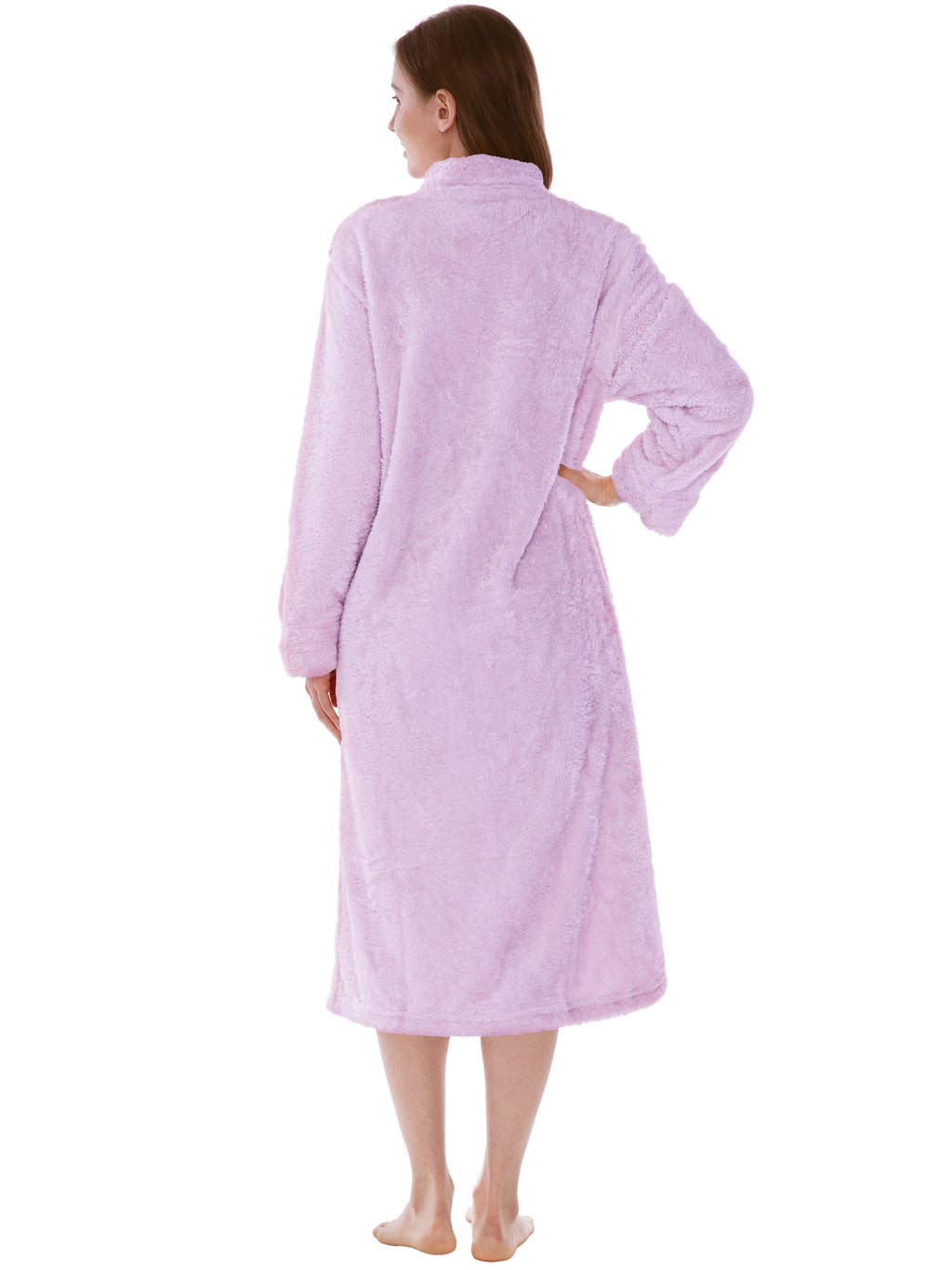 Women's Sherpa Housecoat Zipper Robe
