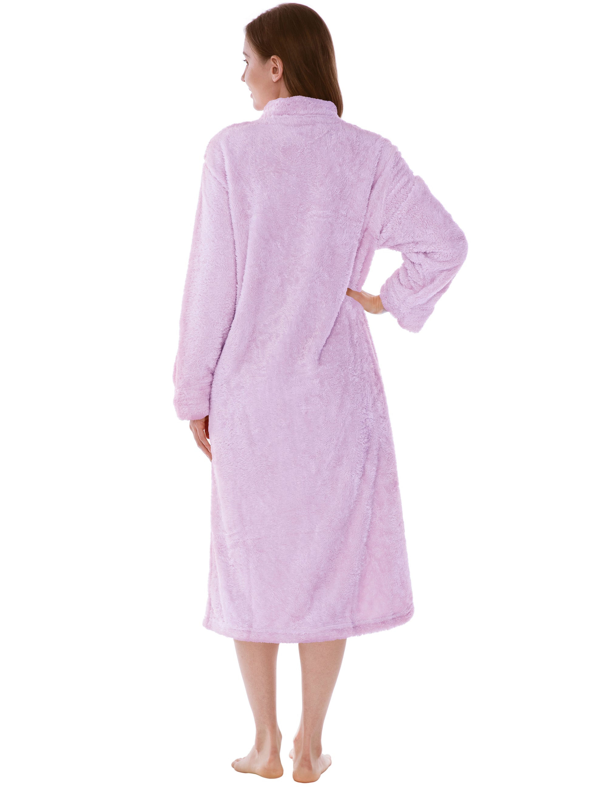 Women's Sherpa Housecoat Zipper Robe