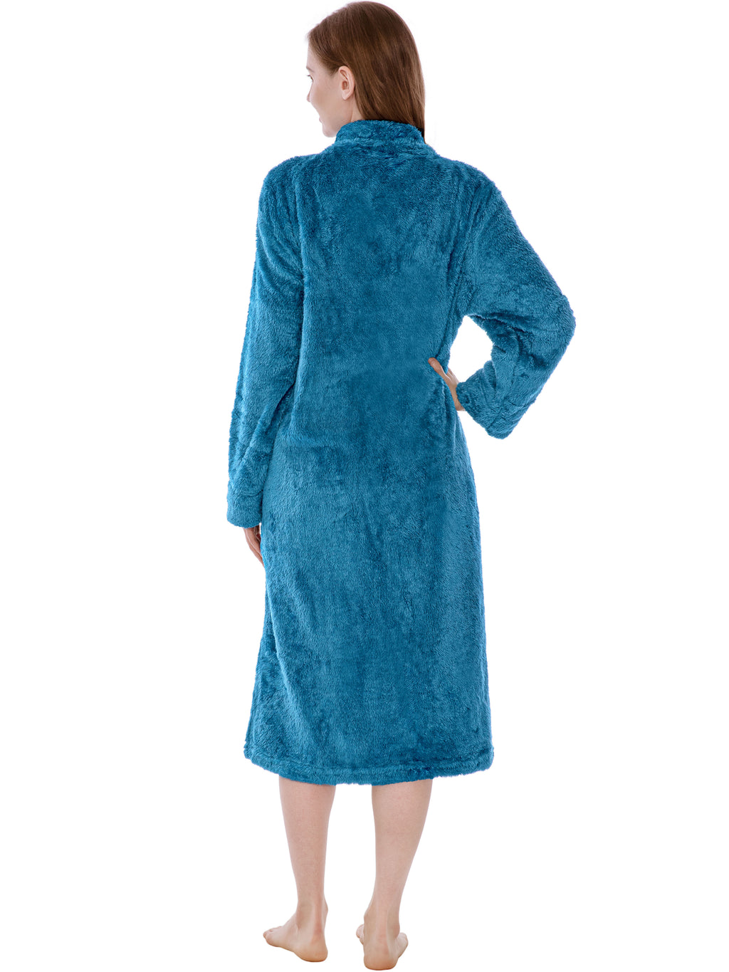 Women's Sherpa Housecoat Zipper Robe