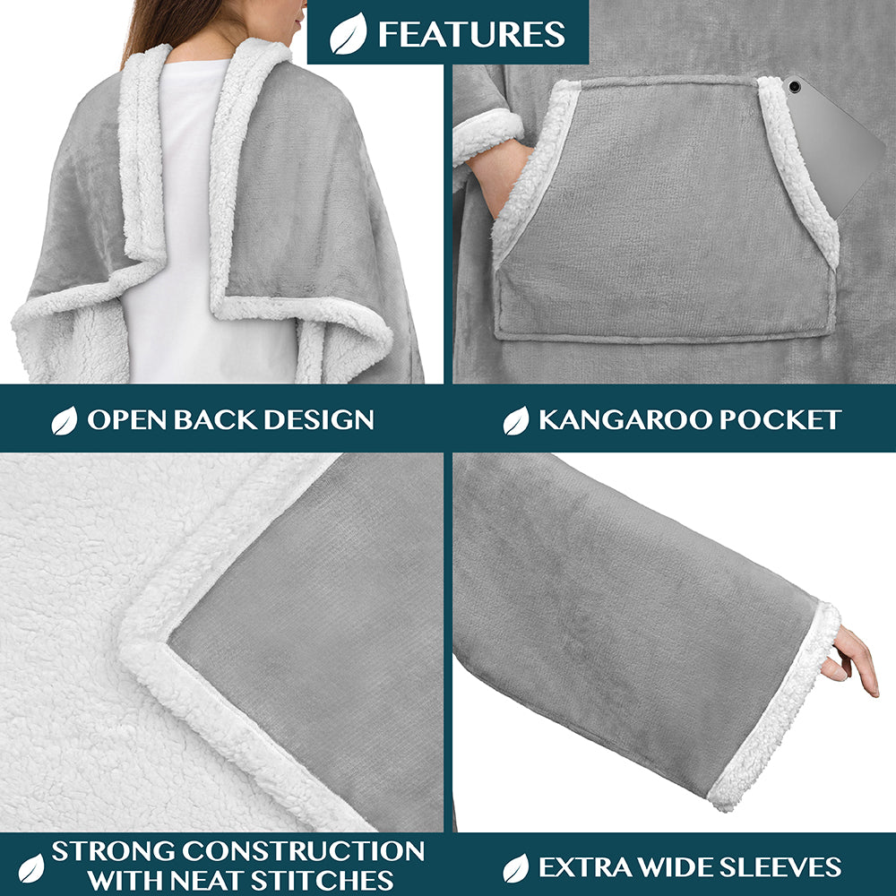 Blanket with Sleeves - Kangaroo Pocket