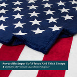 US Flag Patriotic Sherpa / Fleece Throw Blanket