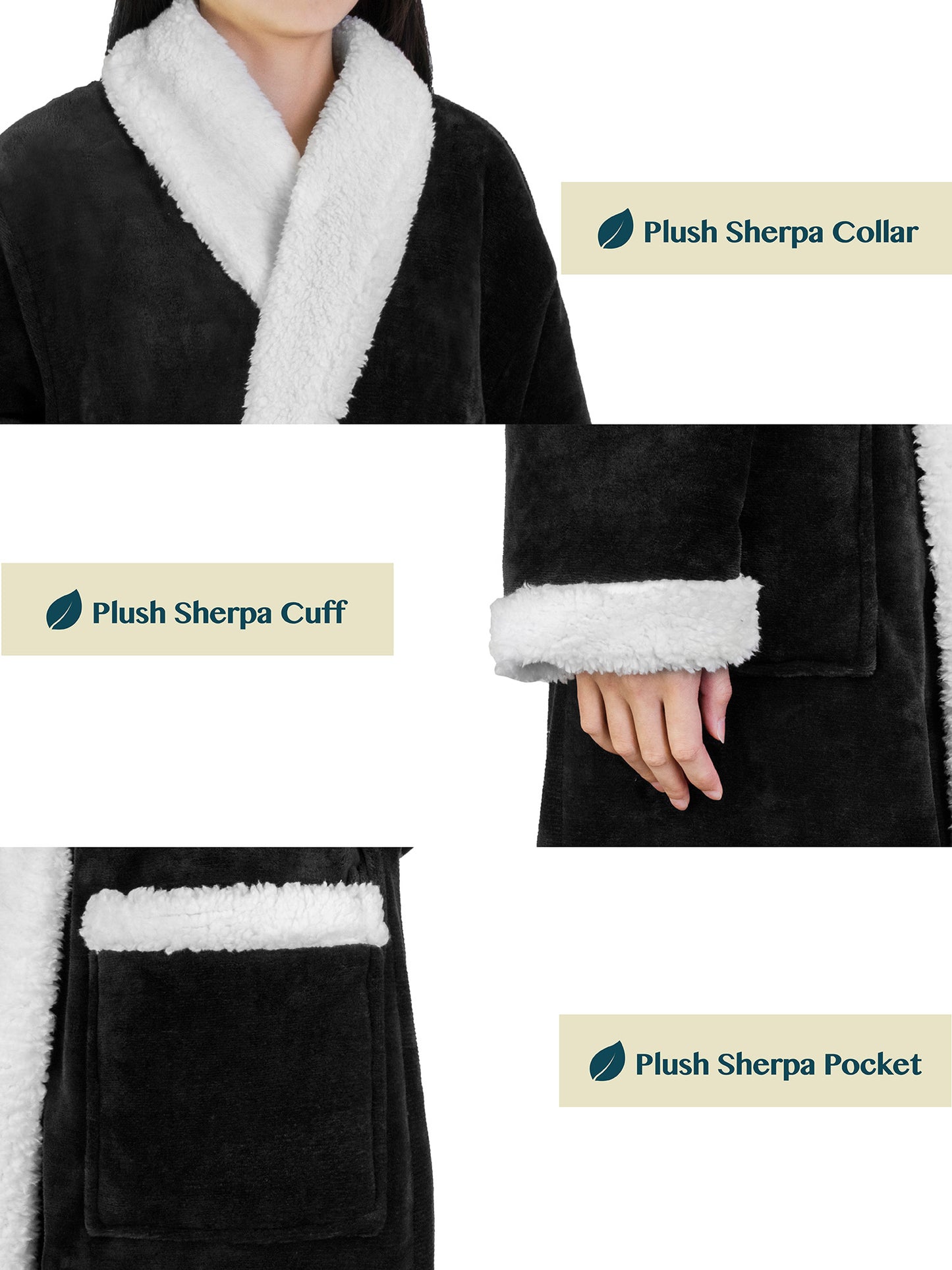 Women's Premium Sherpa Fleece Robe