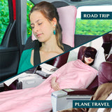 Wearable Fleece Travel Blanket Pillow