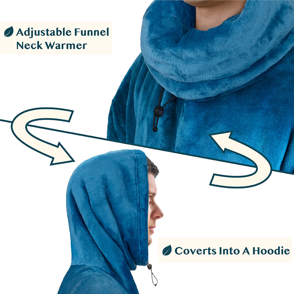Neck Warmer Hooded Poncho Blanket