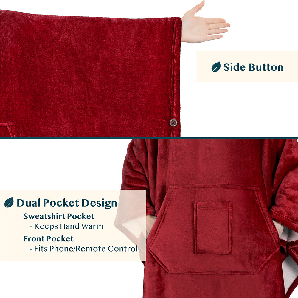 Neck Warmer Hooded Poncho Blanket