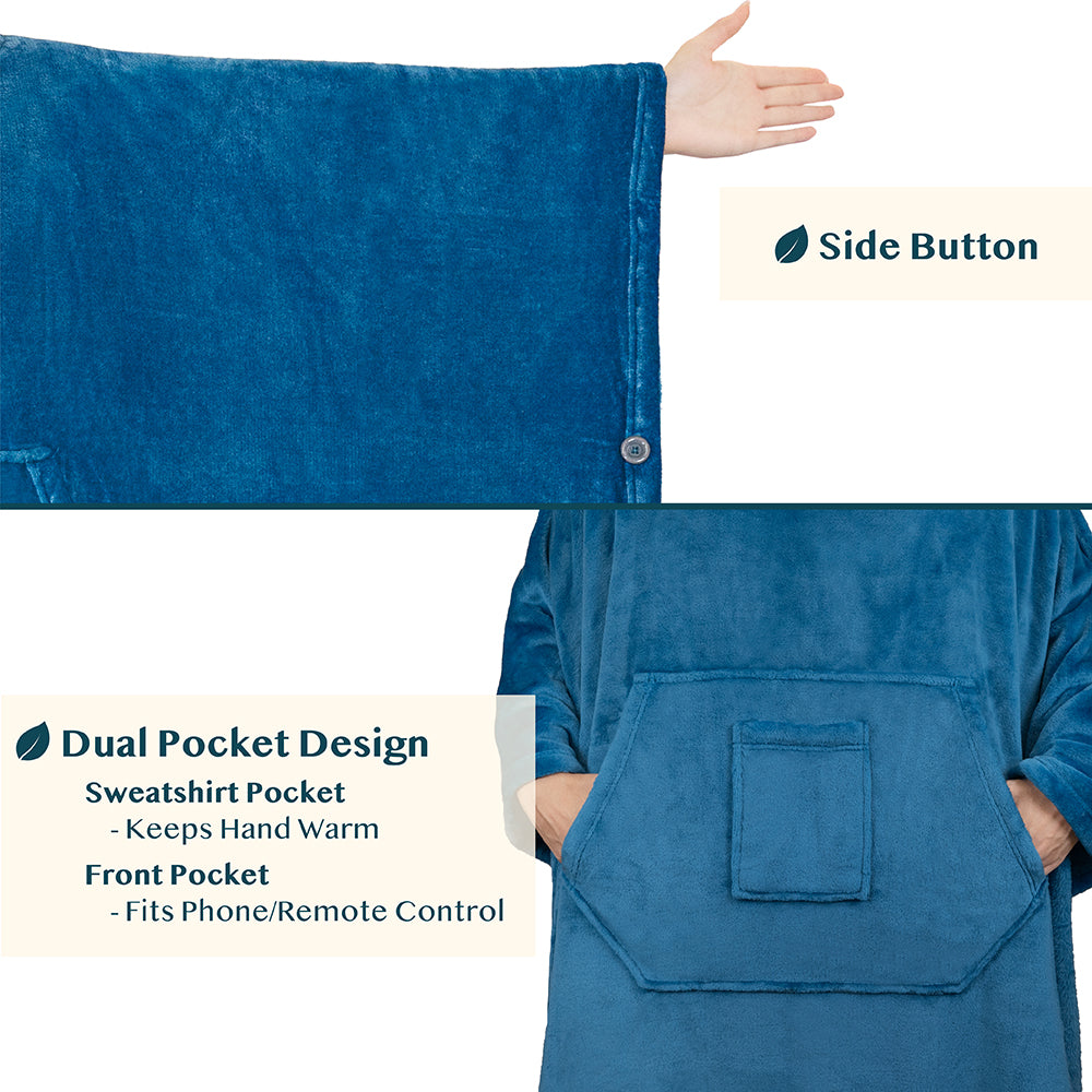 Neck Warmer Hooded Poncho Blanket