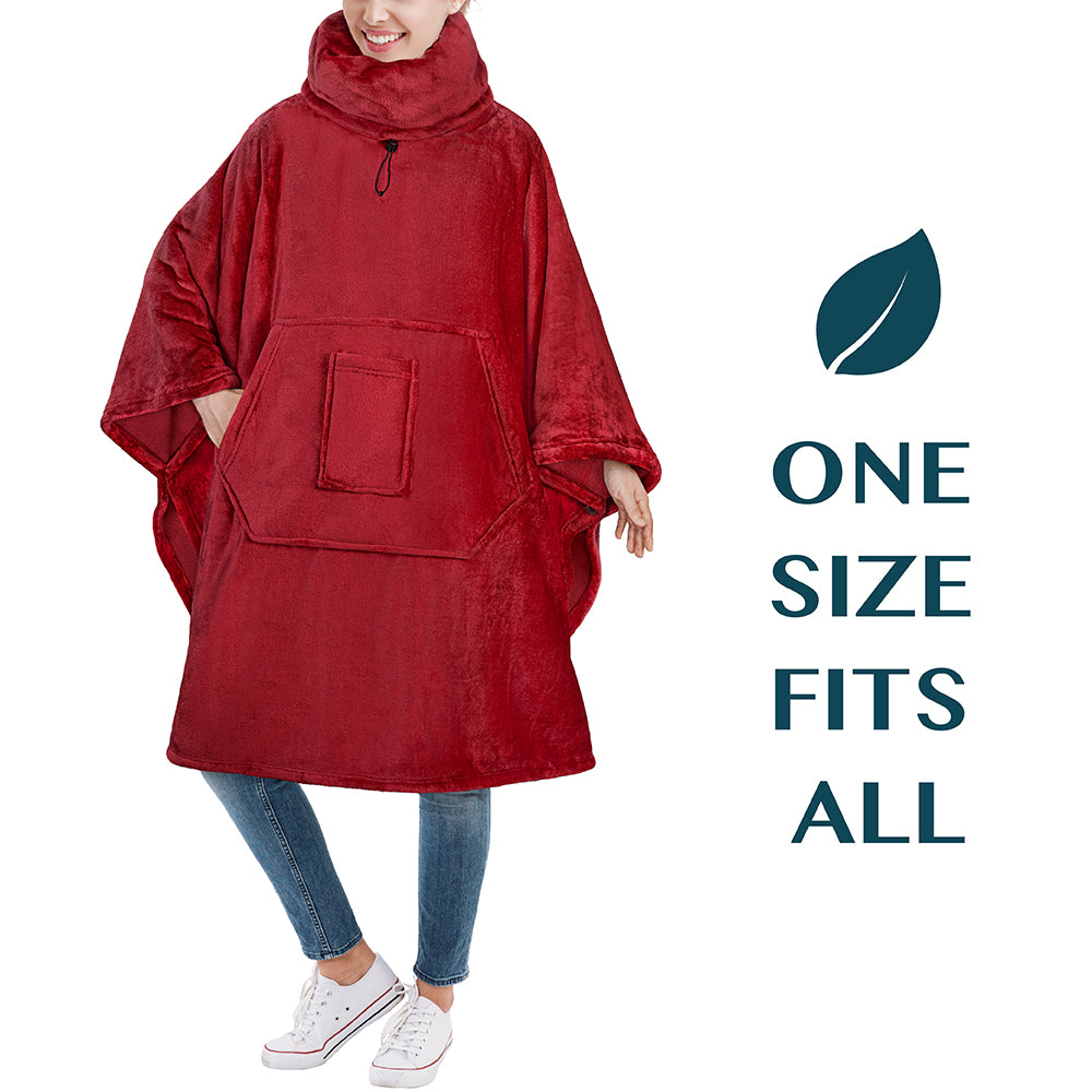 Neck Warmer Hooded Poncho Blanket