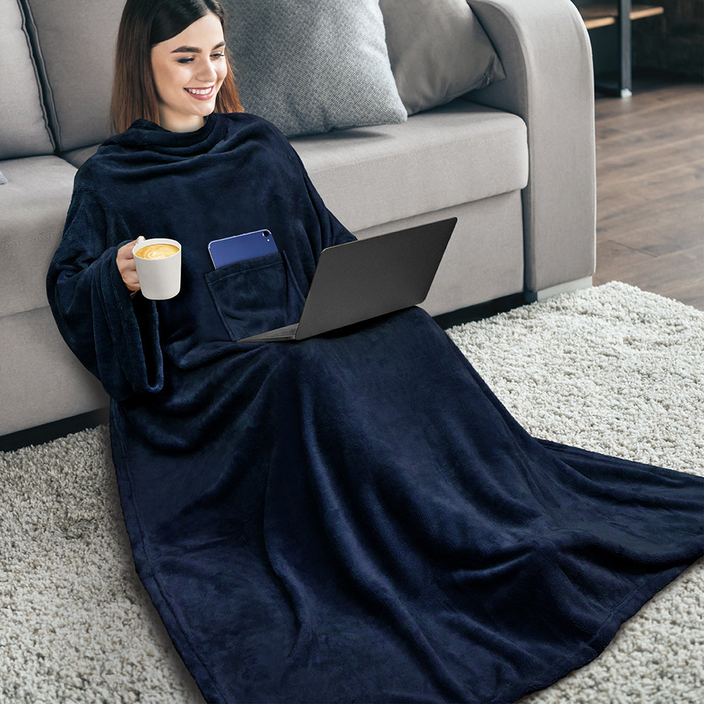 Blanket with Sleeves - Patch Pocket