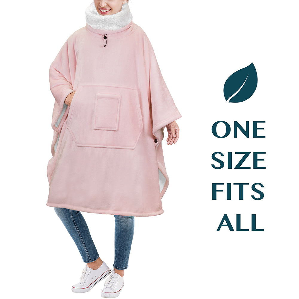 Neck Warmer Hooded Poncho Blanket