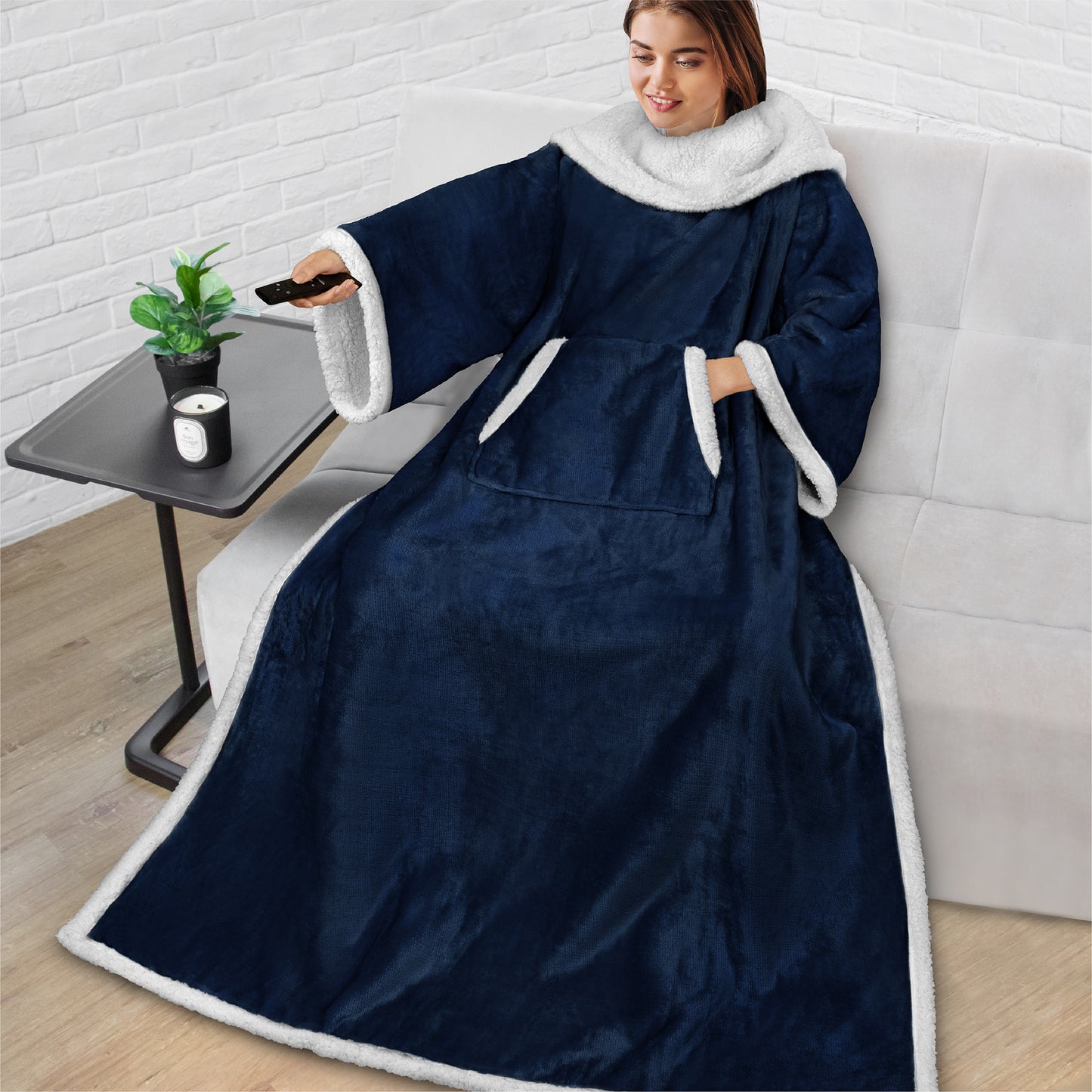 Blanket with Sleeves - Kangaroo Pocket