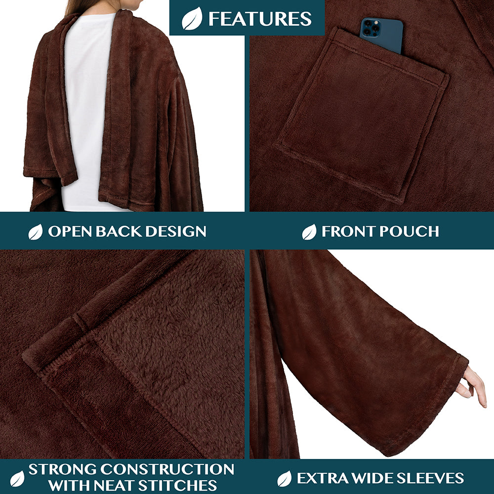 Blanket with Sleeves - Patch Pocket