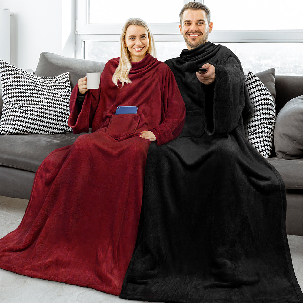 Blanket with Sleeves - Patch Pocket