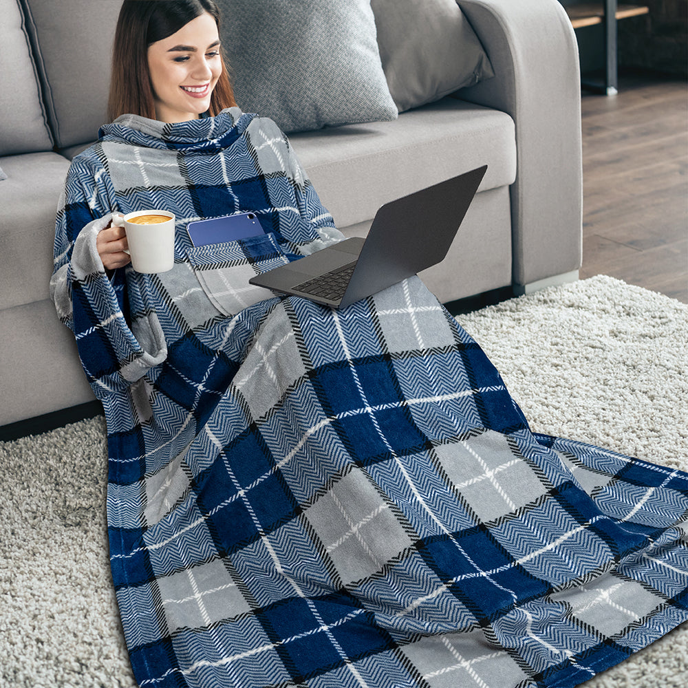 Blanket with Sleeves - Patch Pocket