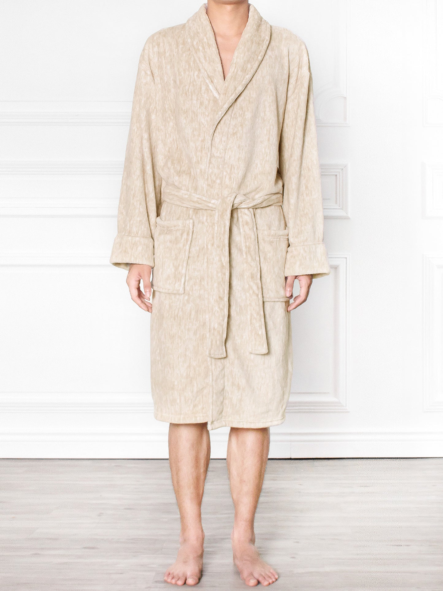Men's Melange Fleece Robe