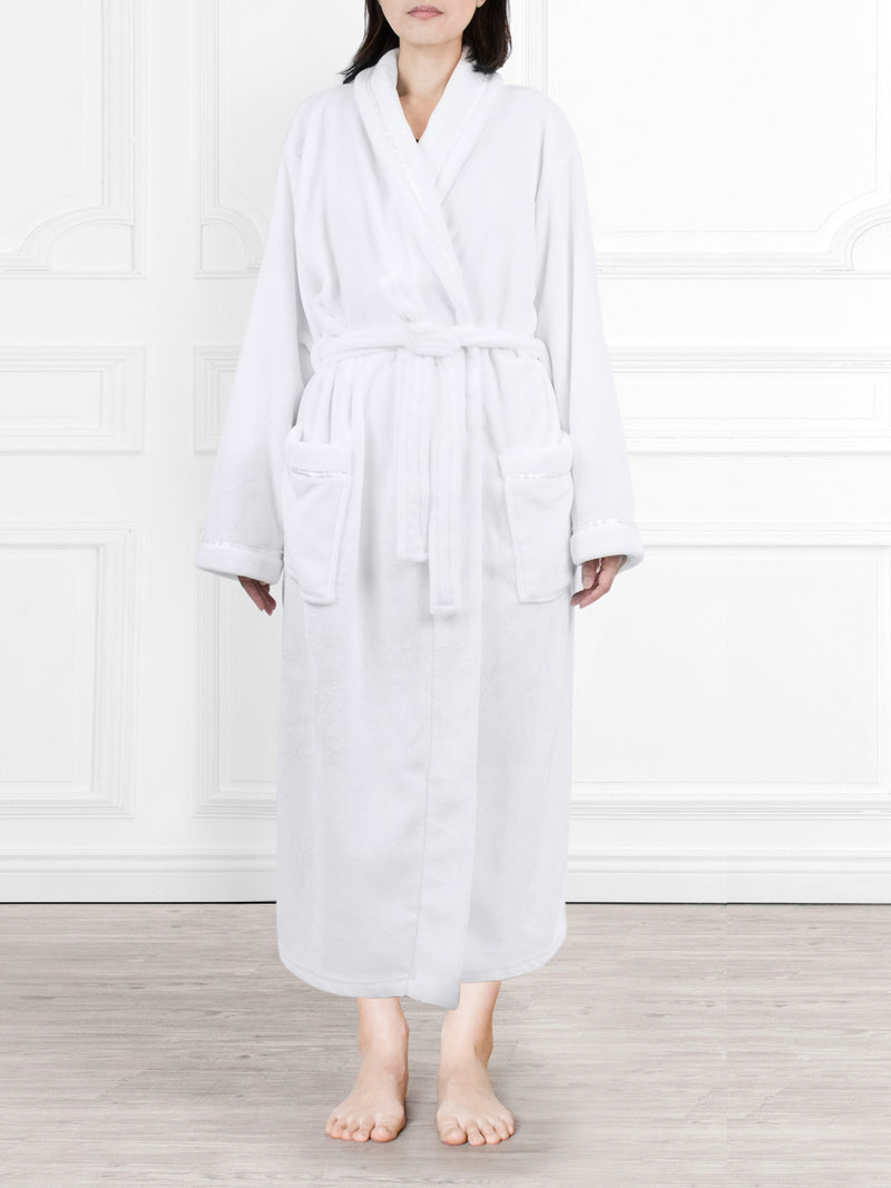 Women's Satin Trim Fleece Robe