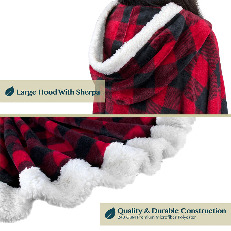 Angel Wrap Hoodie Sherpa Poncho Blanket