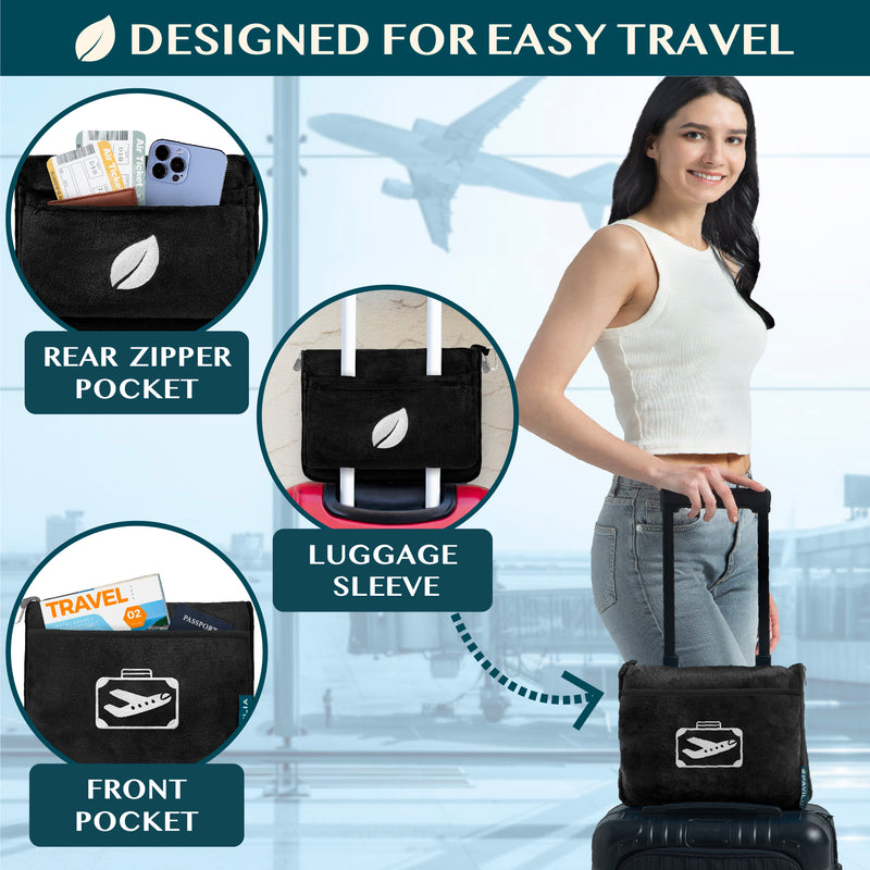 Airplane Fleece Travel Blanket Pillow