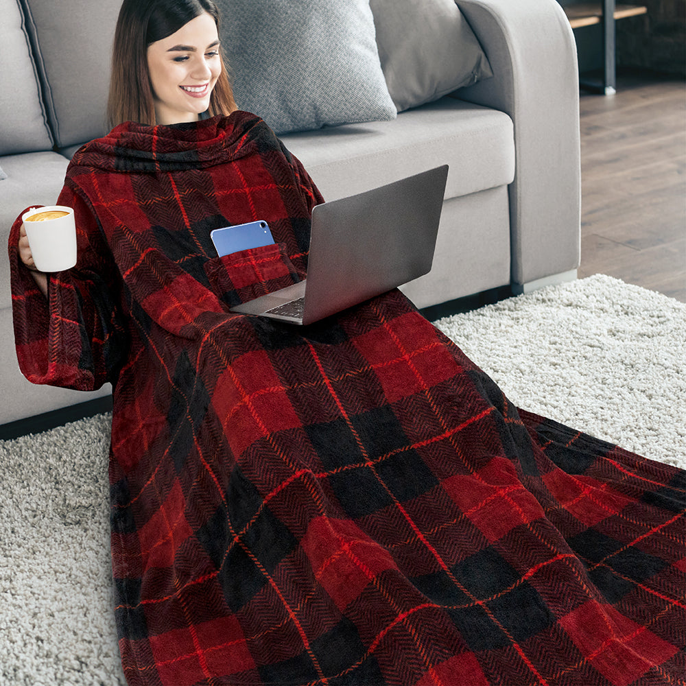Blanket with Sleeves - Patch Pocket