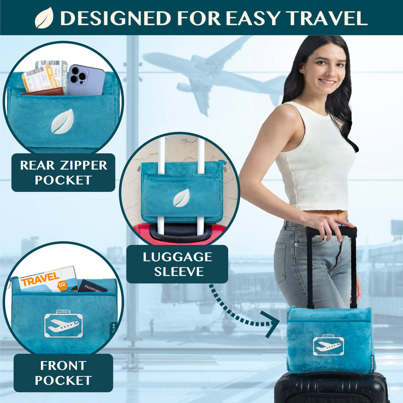 Airplane Fleece Travel Blanket Pillow