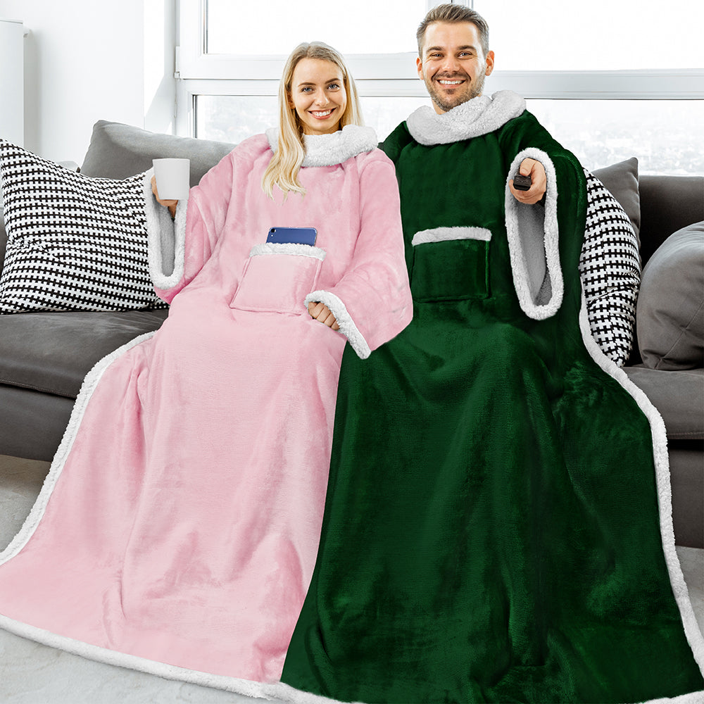 Blanket with Sleeves - Patch Pocket