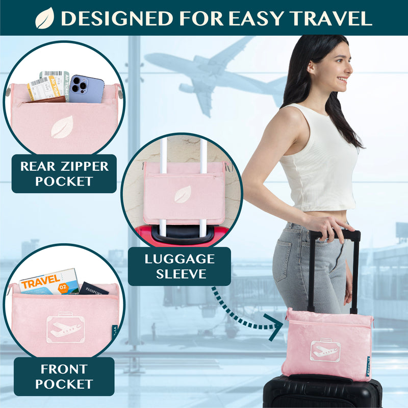 Airplane Fleece Travel Blanket Pillow