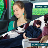 Wearable Fleece Travel Blanket Pillow