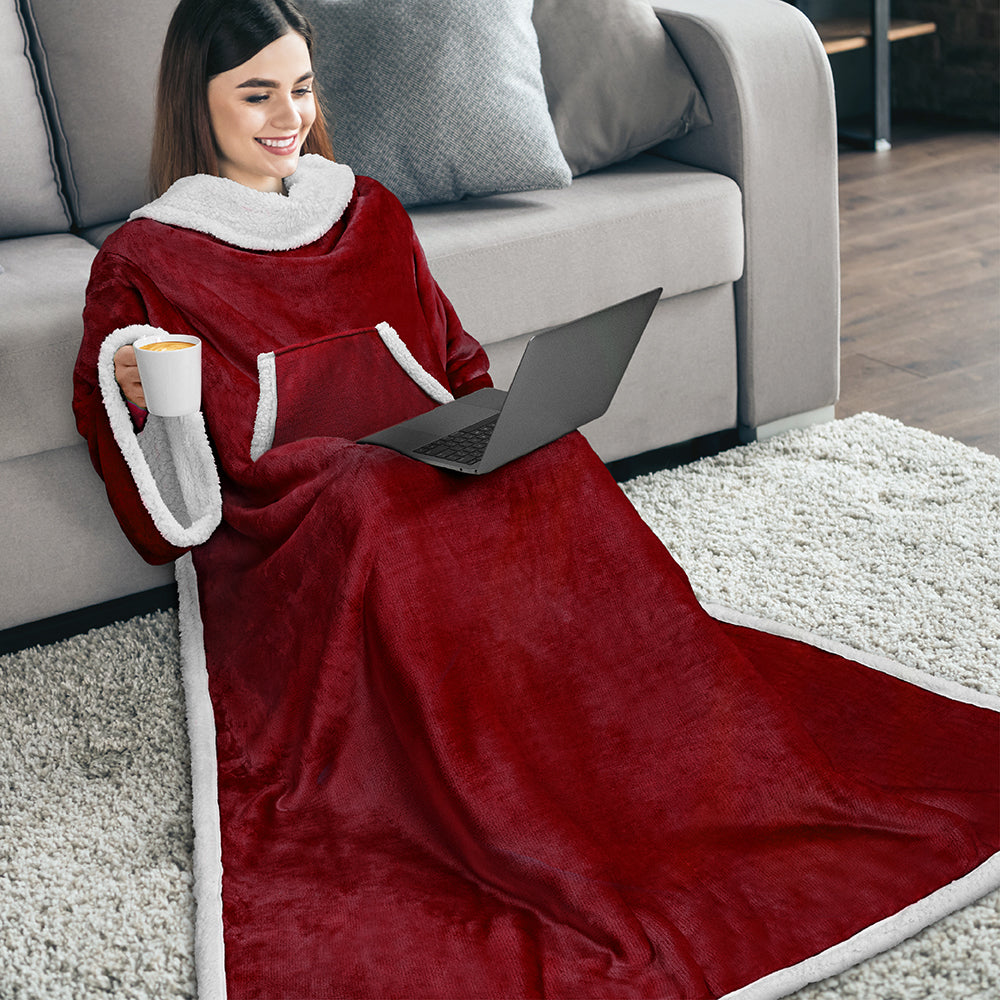 Blanket with Sleeves - Kangaroo Pocket