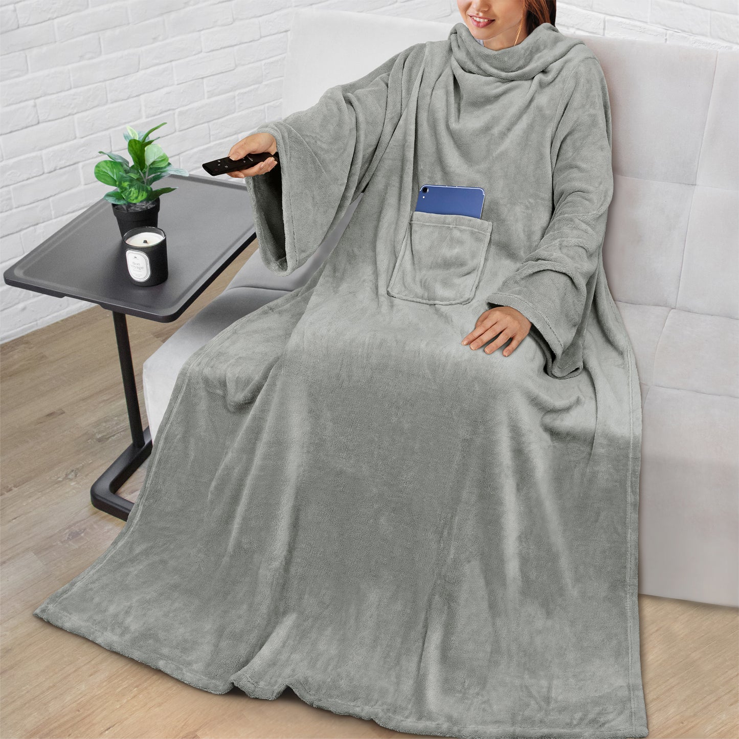 Blanket with Sleeves - Patch Pocket