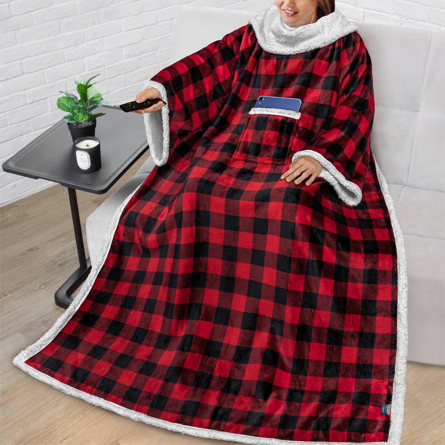 Blanket with Sleeves - Patch Pocket