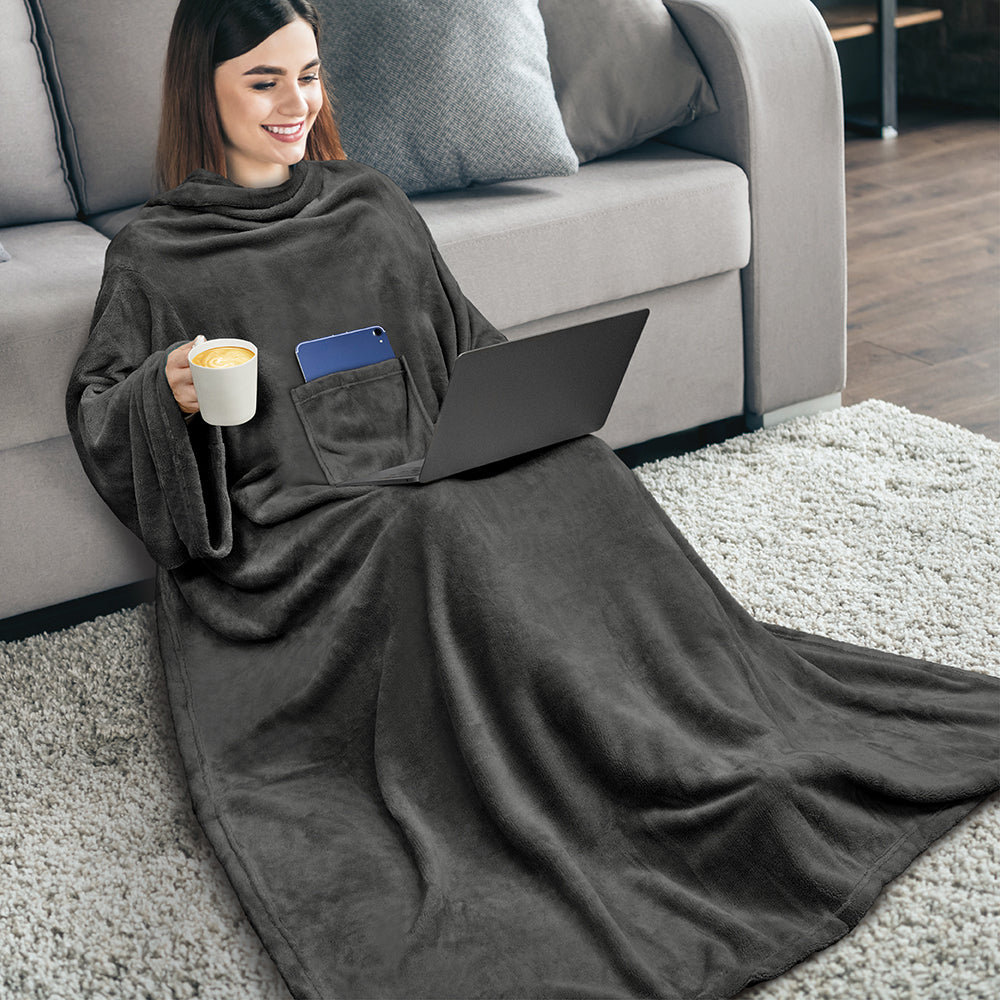 Blanket with Sleeves - Patch Pocket