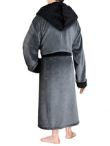Men's Two-Tone Fleece Robe with Hood