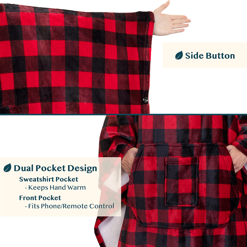 Neck Warmer Hooded Poncho Blanket