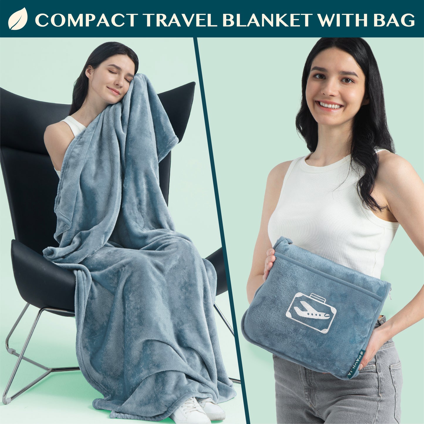 Airplane Fleece Travel Blanket Pillow