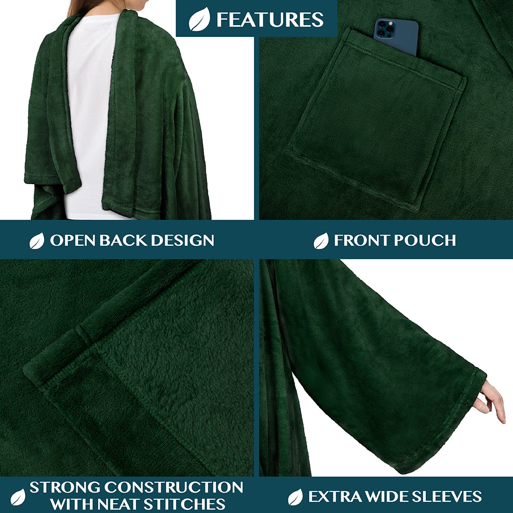 Blanket with Sleeves - Patch Pocket