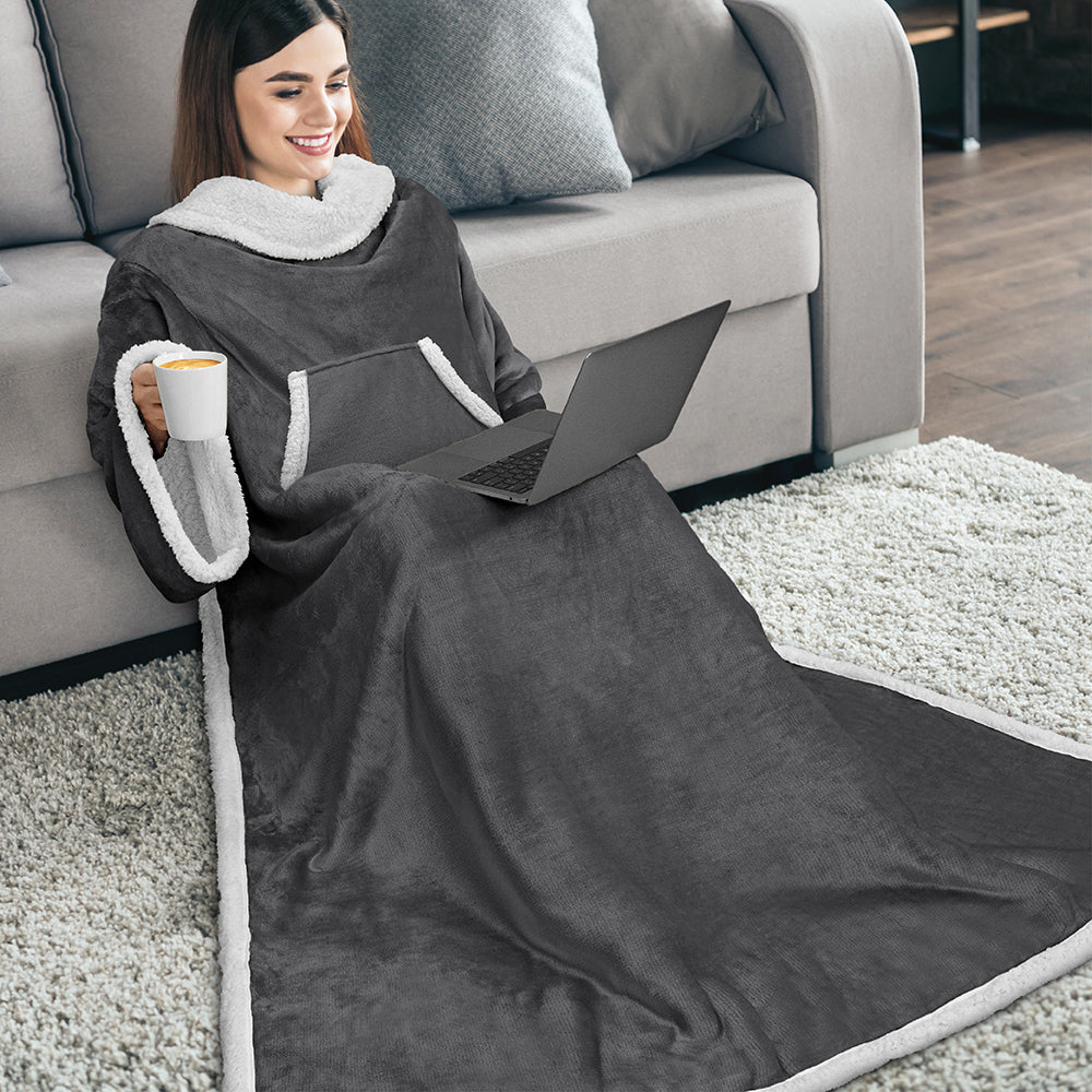 Blanket with Sleeves - Kangaroo Pocket