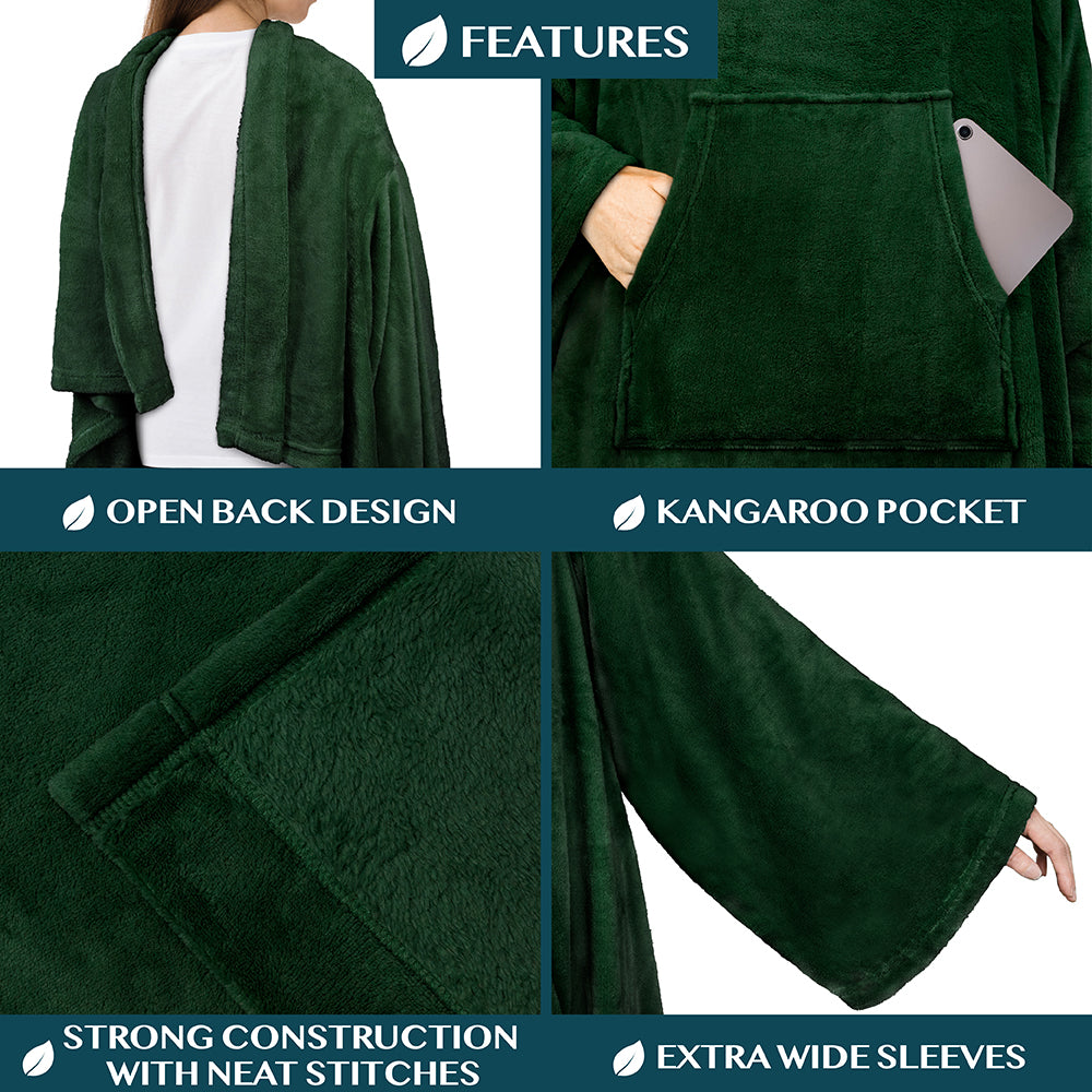 Blanket with Sleeves - Kangaroo Pocket