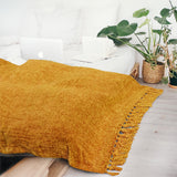 Chenille Tassel Fringe Throw Blanket