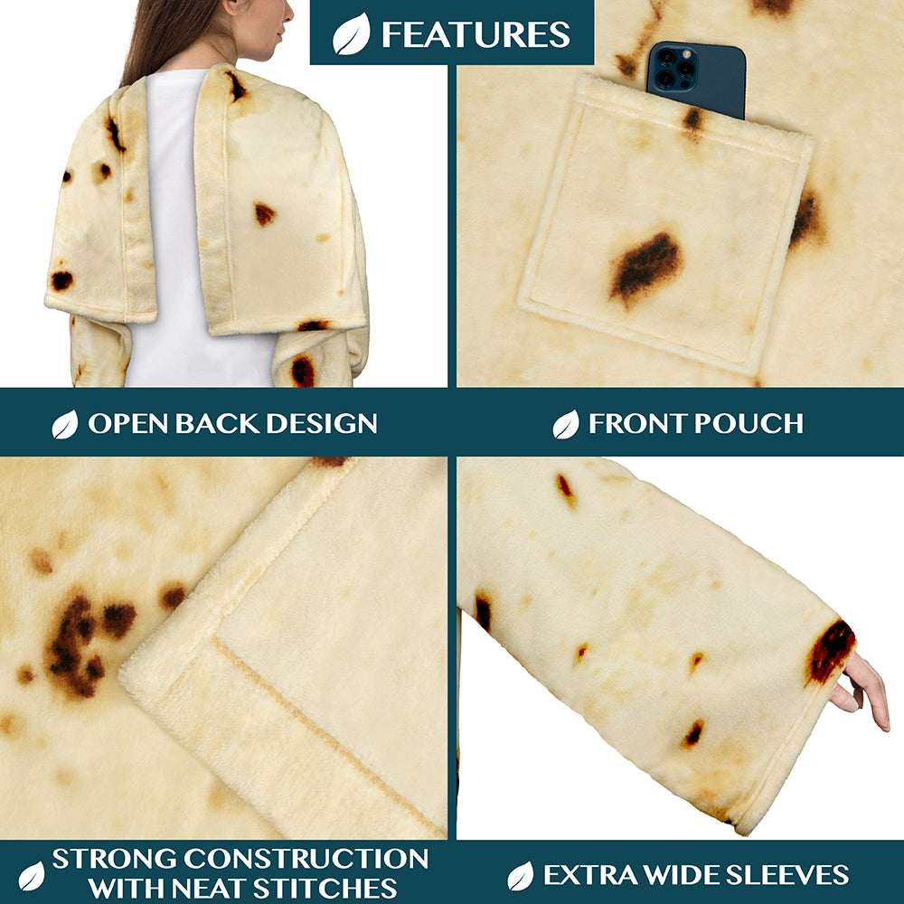 Blanket with Sleeves - Patch Pocket