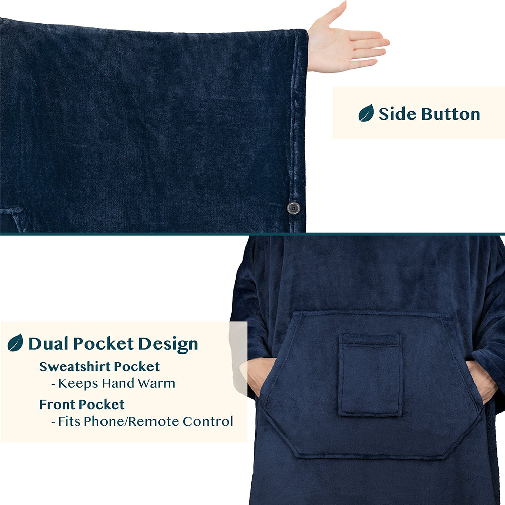 Neck Warmer Hooded Poncho Blanket