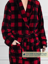 Men's Checkered Robe with Hood