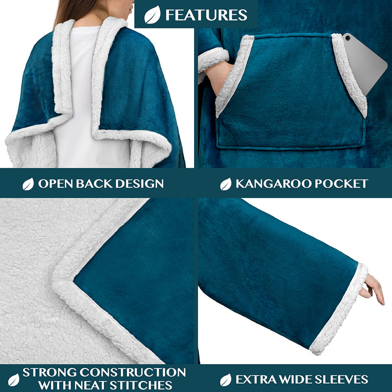 Blanket with Sleeves - Kangaroo Pocket