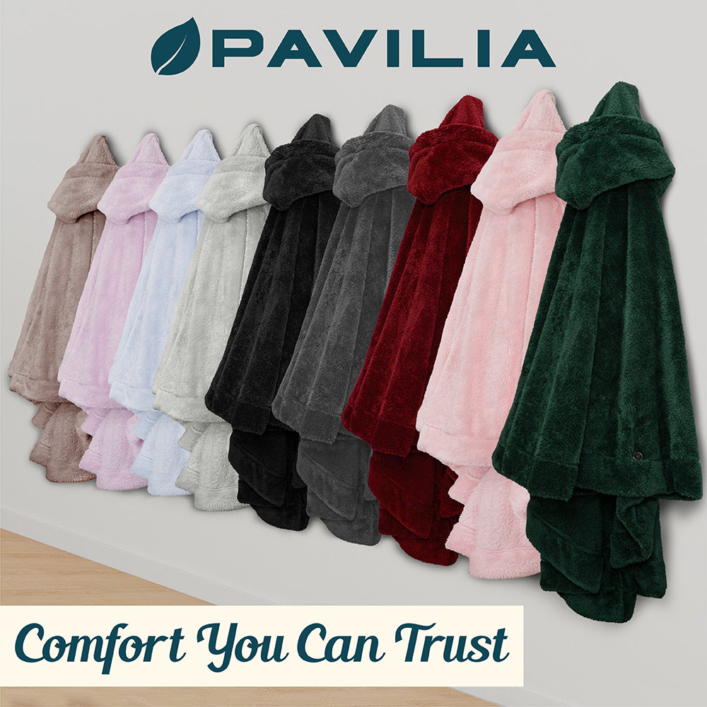 Angel Wrap Hoodie Sherpa Fluffy Poncho Blanket