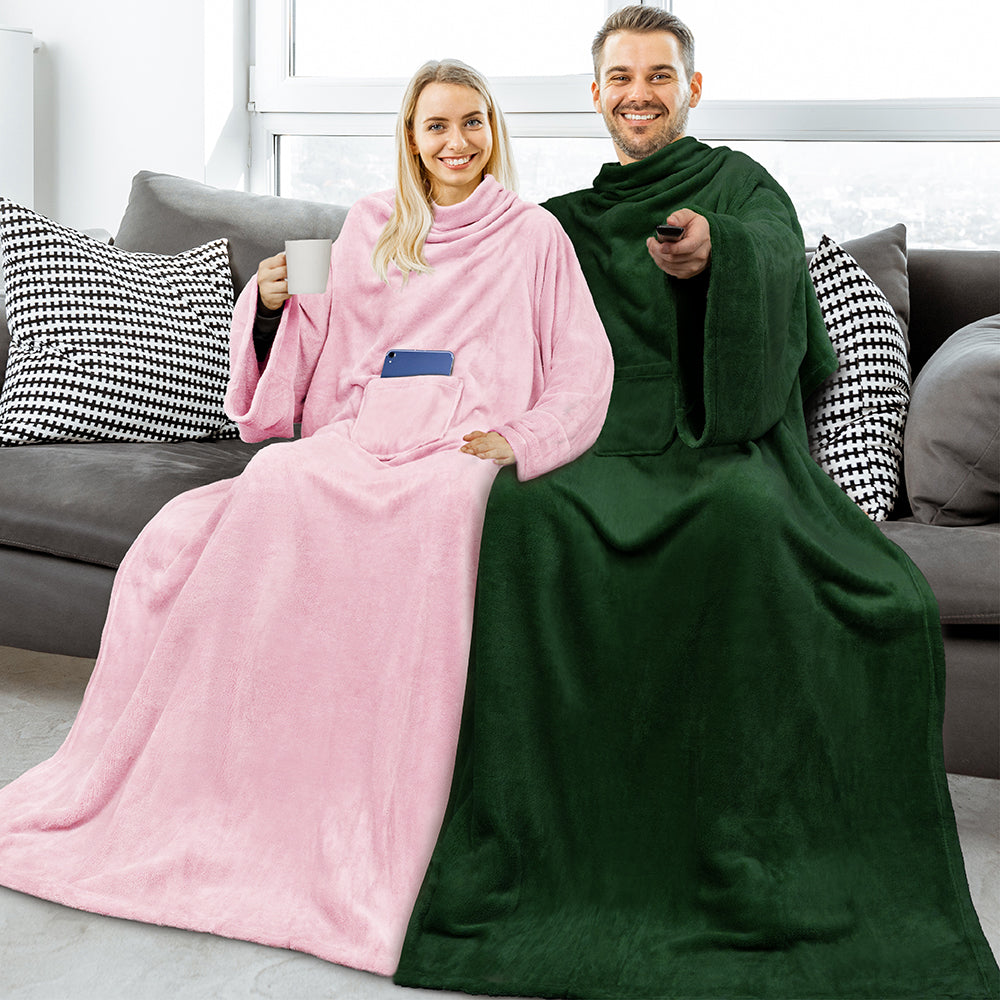 Blanket with Sleeves - Patch Pocket